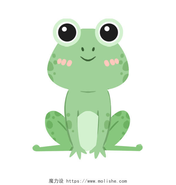 可爱卡通手绘动物元素可爱青蛙PNG素材